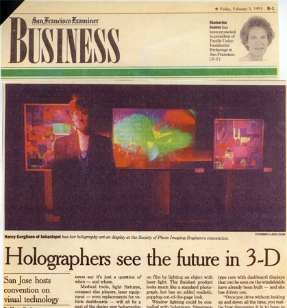 Holographers See the Future in 3D SF Examiner picturing N Gorglione with holograms1